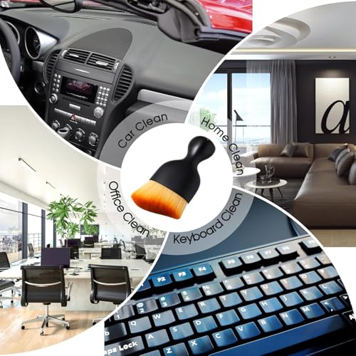 Car Interior Cleaning Brush, Car Interior Cleaning Tool, Car Cleaning Brush Dust Collectors, Curved Design Dirt Dust Clean Brushes, Engine Compartment, Keypads and Dashboard (1)