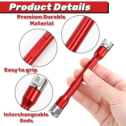 Motorcycle Spoke Wrench, 5.0-6.8 mm Universal Dirt Bike Wheel Rim Spoke Wrench, Heavy Duty Wheel Spanner Kit Repair Tool Set for Most Motorbike (10 Size Interchangeable Ends)