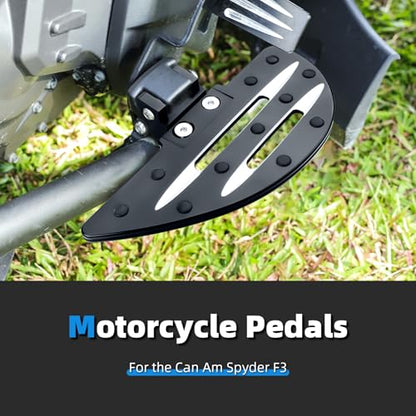 Motorcycle Front Footpegs Rider Footboard for Can Am Spyder F3/F3-S/F3-T 2015+, Anti-Slip Wide Foot Pegs Footrest Driver Floorboards Motorbike Highway Footboard Accessories (Drop Shaped-Front) - style: Drop Shaped-Front