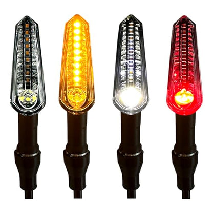 E-Mark LED Sequential Motorcycle Indicator Mini Turn Signal Light Vehicle Inspection DC12V IP67 Waterproof DRL Universal (YE/WH + YE/RD) - color: YE/WH + YE/RD