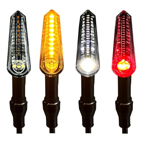 E-Mark LED Sequential Motorcycle Indicator Mini Turn Signal Light Vehicle Inspection DC12V IP67 Waterproof DRL Universal (YE/WH + YE/RD) - color: YE/WH + YE/RD