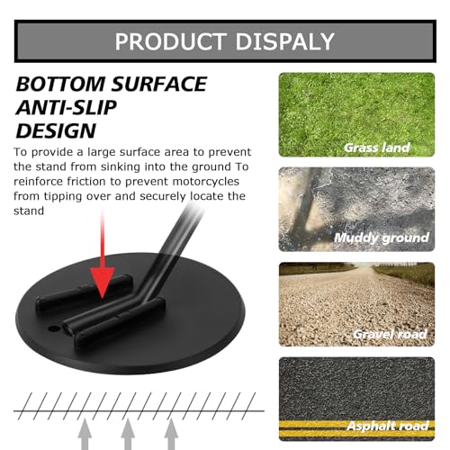 PSLER Motorcycle Kickstand Pad Kick Stand Coaster Puck Parking Stand Support Plate Helps Park Your Bike on Hot Pavement Grass Soft Ground
