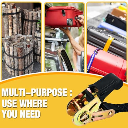 Endless Ratchet Tie Down Straps,Du-Rable Nylon Black Strap Ratcheting Securing,Heavy Duty Cargo,Track Spring Fittings,Cargo Ropes for Trailer Loads,Motorcycle,Kayak,7ft-2Pack - size: 1in x 7ft-2p
