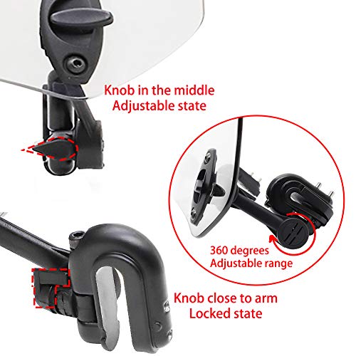 Motoparty Motorcycle Adjustable Windshield Extension - Universal Clip-on windscreen for Kawasaki Yamaha BMW Buell Ducati