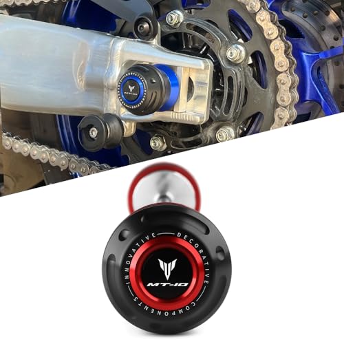 Motorcycle Rear Wheel Axle Fork Slider Crash Protector Compatible With YAMAHA MT10 / SP 2025 2024 2023 2022 2021 2020 2019 2018 | MT-10 MT 10 Accessories (Red) - color: red, size: Rear