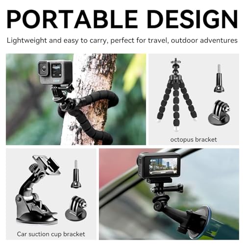 50 in 1 Action Camera Accessory Kit Compatible with Gopro Hero 12 11 10 9, DJI OSMO 4 3 2, Insta360 X3 X2 GO 3, SJCAM, DBPOWER, Campark, Sony Sports DV