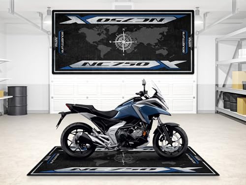 Garage Mat for NC750X Motorcycle Model, Parking mat, Pit Mat, Washable Non-Slip Garage and Showroom Floor Carpet-Rug (Size 2: 102 x 47/260 x 120 cm) - size: 3'11" x 8'6"