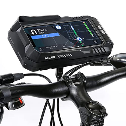 WILD MAN 360° Rotation Quick Release Bike Phone Holder Type Bike Handlebar Bag with Touch Screen for Motorcycle Road Bike MTB Mountain Bicycle Cycling (Black,FK1)