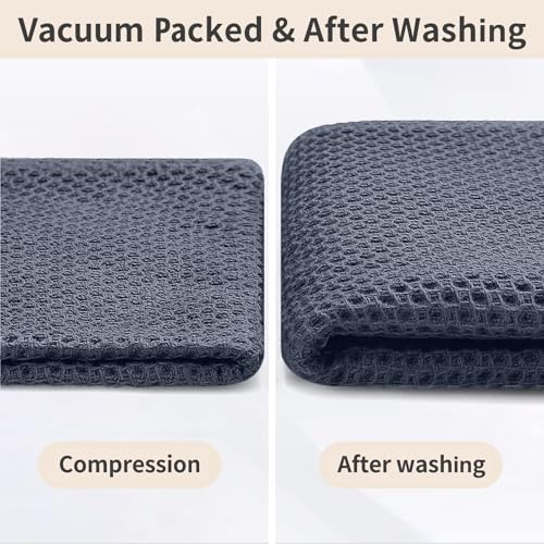 Homaxy 100% Cotton Kitchen Towels and Dishcloths Set, 12 x 12 Inches and 13 x 28 Inches, Set of 10 Bulk Kitchen Towels Set, Ultra Soft Absorbent Dish Cloths for Washing Dishes, Dark Grey - color: Dark Grey, style: 10-Piece Set