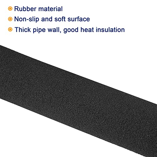 MECCANIXITY Foam Grip Tubing Handle Grips 28mm ID 38mm OD 4.5" Black for Pipe Insulation, Utensils, Fitness, Tools Handle Support - size: 28mm x 38mm