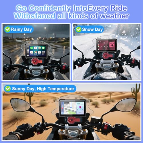 2026 YZW 7" GPS Navigation Screen Motorcycle Carplay for BMW, Native Wonder Wheel, Data Reading, Android Auto, 1000 Nits HD, IP67 Waterproof, BT, Plug&Play, TPMS, Light Sensor, Lossless Installation - size: BM 7"+Wonder Wheel+Lossless Installation