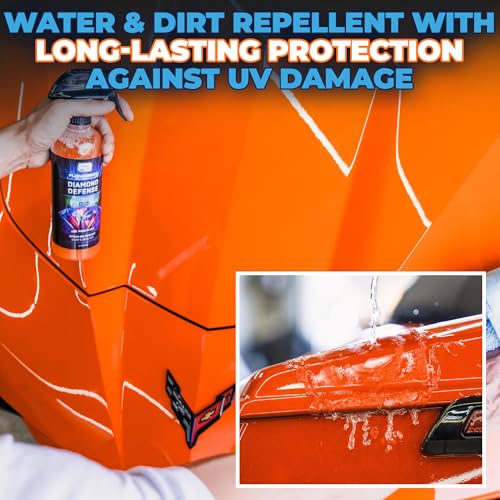 Ceramic Coating For Cars and Motorcycles Spray (8oz) - SiO2 Ceramic Wax & UV Protective Shield Detailing - Auto Wax Hydrophobic Detail Spray - Incl. 2 Microfiber Towels - color: Ceramic Coating 8oz
