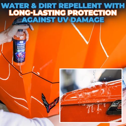 Ceramic Coating For Cars and Motorcycles Spray (8oz) - SiO2 Ceramic Wax & UV Protective Shield Detailing - Auto Wax Hydrophobic Detail Spray - Incl. 2 Microfiber Towels - color: Ceramic Coating 8oz