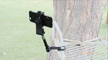 Universal Smartphone and Action Camera Mount for Small Diameter Tubing (3/4" to 1.5") – Machined Aluminum Holder with Quick-Adjust Arm for Outdoor, ATV, UTV, Boats, and Tree Stands