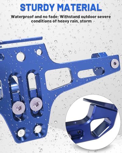 MDPROMCP Universal Motorcycle Fender Eliminator With LED Light CNC Aluminum License Plate Bracket (Blue) - size: Blue