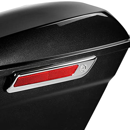 HR3 Black Tempest Hard Saddlebags Compatible with 2018 Street Glide FLHX (Replace for OEM) Fit for 2014-2023 Harley Touring Models - color: Black Tempest