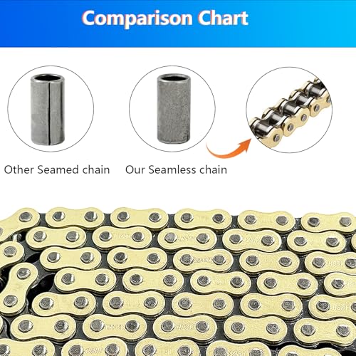 428H Chain 132 Links & Chain Breaker with 6pcs Connecting Master Link Fit for 110cc 125cc 150cc 200cc 250cc Dirt Bike ATV Pit Bike Scooter - size: 132 Links