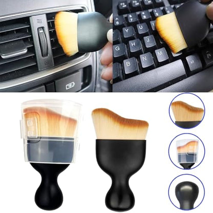 Car Interior Cleaning Brush, Car Interior Cleaning Tool, Car Cleaning Brush Dust Collectors, Curved Design Dirt Dust Clean Brushes, Engine Compartment, Keypads and Dashboard (1)
