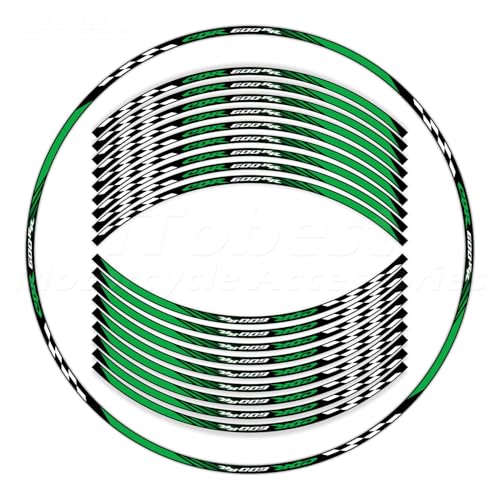 CBR 17 inch Wheel Rim Stickers Decals Tape Compatible with CBR600RR 2003-2025 F5 Motorcycle Reflective Rim Tapes Sticker Stripe (Green) - color: Green