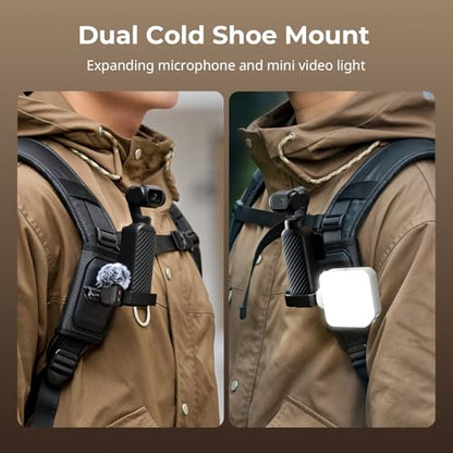SMALLRIG Backpack Strap Mount for DJI Osmo Pocket 4 3/Action 6/5 Pro/4/Nano, for GoPro Hero 13/12/11, for Insta360 X5/4/3/Ace Pro 2, with Ball Head Action Cam Adapter Base - 6051 - style: Strap Mount (for Pocket 4/3)