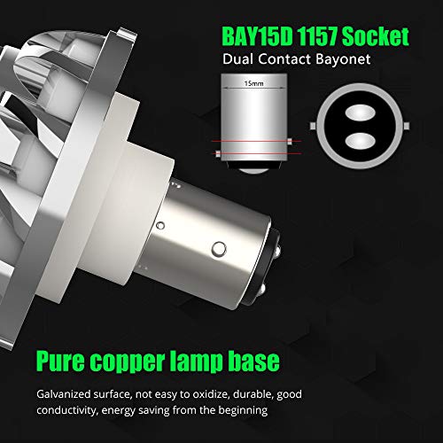 1.9inch Motorcycle Tail Light with Turn Signals BAY15D 1157 LED Bulbs with RGB Ange Eye.(2-Pack). - color: RGB-BAY15D