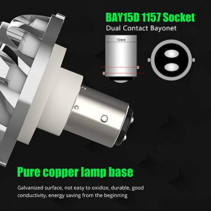 1.9inch Motorcycle Tail Light with Turn Signals BAY15D 1157 LED Bulbs with RGB Ange Eye.(2-Pack). - color: RGB-BAY15D