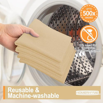 Microfiber Cleaning Cloth, 12 Pack Biege Cleaning Rags,12" X 11" Lint Free Dish Towels Wash Cloths, Reusable Microfiber Towels for Home and Kitchen Bathroom Apartment Cleaning Supplies - color: Beige, size: 12 Pack