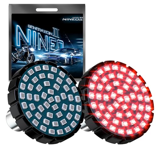 NINEO Motorcycle 1156 LED Turn Signals, Red Bright Blinker, 2" Bullet Style Models Rear Led Lights, Compatible for Touring, Sportster, Dyna & Softail, Pack of 2 - size: 1156 red