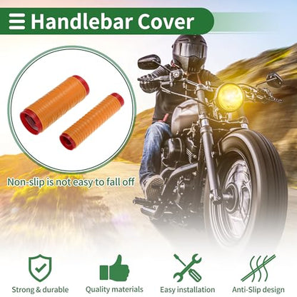 1.57" /40 mm 1.57 "/40 mm Motorcycle Hand Grips Cover Kit Non Slip Silicone Handlebar Grips Orange 1 Set Spiral Cross Pattern - color: Orange