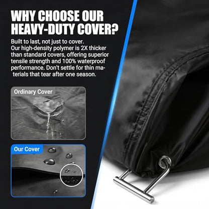 1 PC Motorcycle Cover, 190T Polyester Motorbike Cover with Storage Bag, Weather-resistant Outdoor Protector with Lock Holes, Universal for Most Motorcycles (Black)