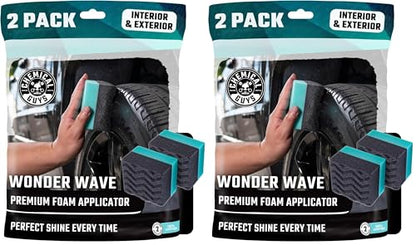Chemical Guys Wonder Wave Durafoam Tire Shine Applicator Pads - Foam Pads for Applying Tire Dressings, Protectants, Wax, Polish and Car Detailer Products for Trucks and SUVs -, 2 Count (Pack of 4)