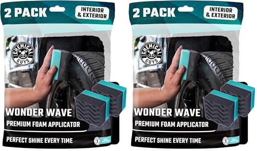Chemical Guys Wonder Wave Durafoam Tire Shine Applicator Pads - Foam Pads for Applying Tire Dressings, Protectants, Wax, Polish and Car Detailer Products for Trucks and SUVs -, 2 Count (Pack of 4)