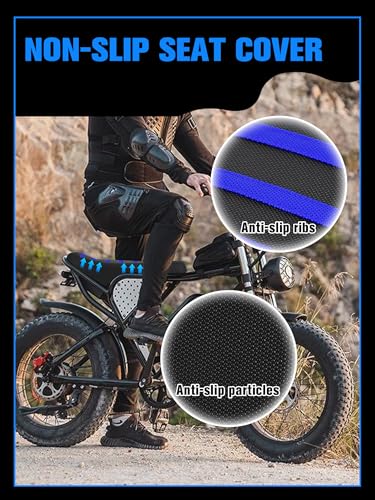 Non-Slip Seat Cover Compatible Fit for Ridstar Q20/Q20 Pro Lite EBike E-Bike, Electric Bike Soft Seat Cover Blue - color: blue