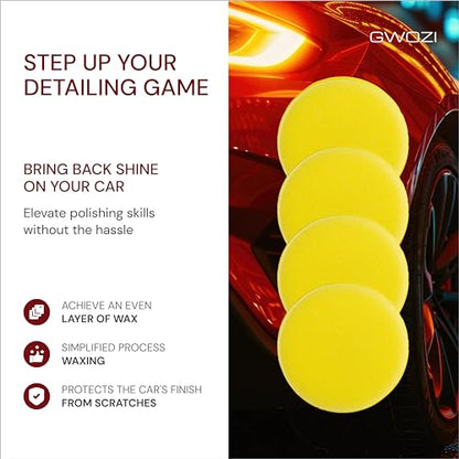 Wax Applicator Pads 12 Pcs - Buffing Pads for Erase Car Scratches - Foam Polishing Pads Detailing - Car Wax Applicator Pads/Sponges for Polishing Car, 3.94 Inches