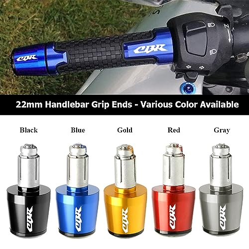 2pcs Motocycle Handlebar Grip Ends 7/8" 22mm for H-onda CBR60F CBR125R CBR150R CBR250R CBR400 NC23 NC29 CBR600 F2 F3 F4 F4i CBR600RR CBR900RR CBR954RR CBR1000RR (Black) - color: Grip End - Black