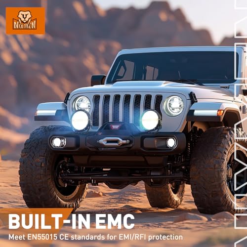 Nilight LED Offroad Driving Lights with Amber DRL 2PCS 7 Inch Round 90W IP68 Spot Flood Combo Work Light Bar with 12 AWG DT Connector Wiring Harness Kit for 4x4 Truck ATV UTV SUV - color: 2Pcs 90w 7Inch amber DRL Light Kit