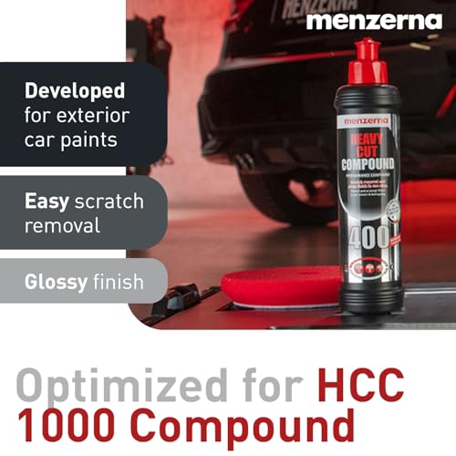 menzerna 3.5 Inch 2X Premium Polishing Pads Heavy Cut for Scratch Repair I Body Repair and Detailing Pads with Safety Edge & Velcro Attachment I Washable & Long Lasting - style: Heavy Cut Pad