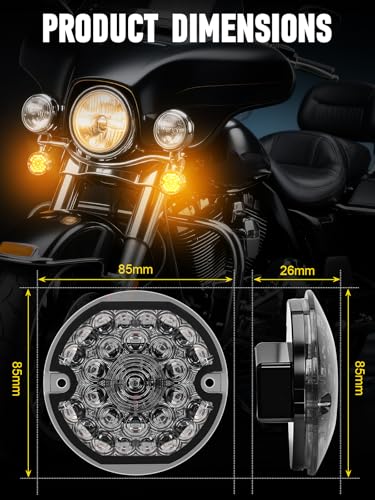 AUDEXEN 3-1/4 Inch LED Turn Signal Kit 1157 Double Base Front Turn Signal + 1156 Single Connector Red Rear Signal Lights Compatible with Harley Road Glide Road King Softail Ultra - color: Red/Red, size: 1157 Front