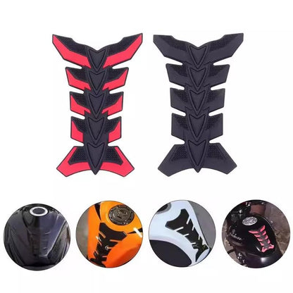 3D Protector Decal Sticker, Motorcycle Tank Protector, Motorcycle Gel Oil Gas Tank Pad Fish Bone Protector Decal Sticker Pad Decor Rubber(black)