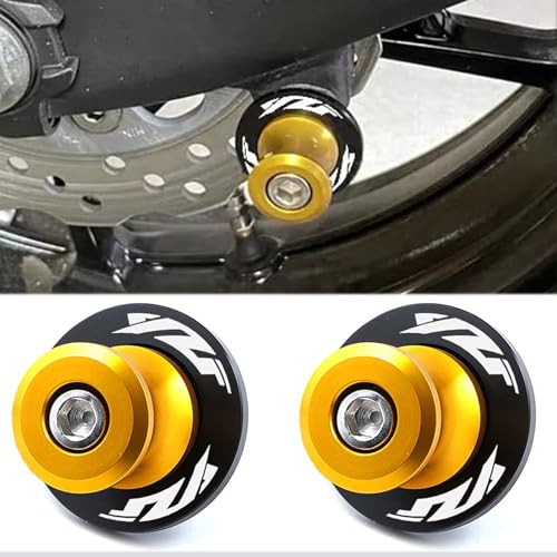 2pcs 6MM M6 X1.5 Motorcycle Swing arm Sliders Spools CNC Swing Arm Stand Screw for Yamaha YZF R1 R3 R6 R25 R1000 (Gold) - color: Gold