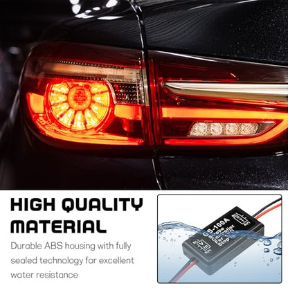 wuyaoyao 2PCS GS-100A Brake Light Flasher Strobe, 12V-16V LED Tail Stop Lights Flash Module, High Mount/3rd Brake Lights Flash Strobe Controller, Flasher Module for Motorcycles Cars Trucks (2 PCS) - size: 2 PCS