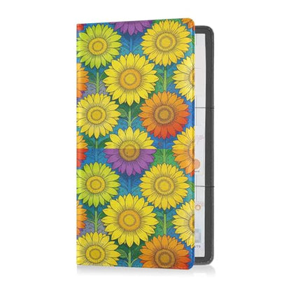 GuoChe Pu Leather Registration and Insurance Card Holder Men Women Document Wallet for any Car, Truck, Motorcycle, Trailer or Boat Rainbow Sunflower Lgbtq Flag Pride Month - color: 14