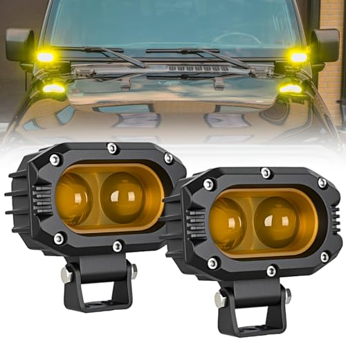 Nilight LED Pod Light 48W 4 Inch 2 PCS Yellow Spot Beam Driving Lights LED Pods IP67 Waterproof Auxiliary Offroad Lighting for Truck Tractor SUV ATV UTV Golf Cart Boat Motorcycle Dirt Bike - color: 2Pcs 4Inch 48W Lights Amber