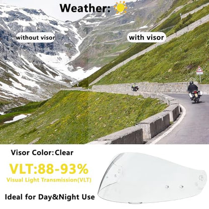 HJ-17 Helmet Visor Replacement,UV Protective Helmet Face Shield Compatible with CL-MAX II,IS-MAX BT,SY-MAX III,IS-MAX II,CL-MAX 3,C90,C91,C91N(Clear-Day&Night Use) - color: Clear-day&night Use