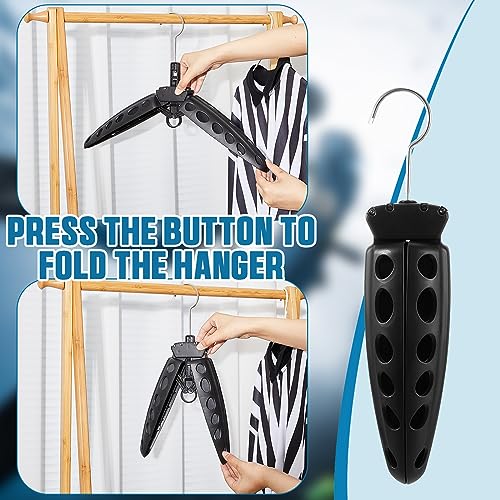 Mifoci 6 Pcs Wetsuit Hanger Foldable Surfing Suit Scuba Hangers Folding Vented Surfing Scuba Diving Accessories, Black, 20 Inches/ 51 cm After Unfolded