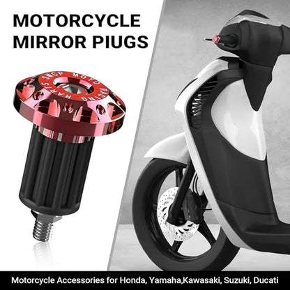 2 PCS Motorcycle Bar End Plug, 7/8" Alloy Handlebar Grip End Caps, Universal Handlebar Plug Replacement, for Most Dirt Bikes, Mountain Bike, Electric Bike (Red) - color: Red