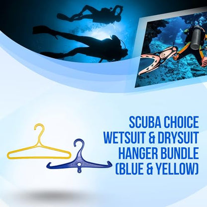 Scuba Choice Wetsuit & Drysuit Hanger – Heavy-Duty Hanger for BCD, Wetsuits & Scuba Gear Storage, Drying & Organization - color: Yellow(wide Shoulder)+blue(anti-slip)