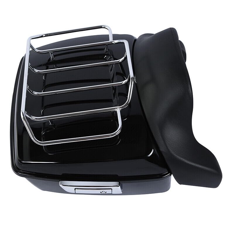 TCMT King Motorcycle Trunk Box Backrest Luggage Rack Fit For Harley 2014-2025 Touring CVO Road King Road Glide Street Glide Electra Glide Pack - color: Style B