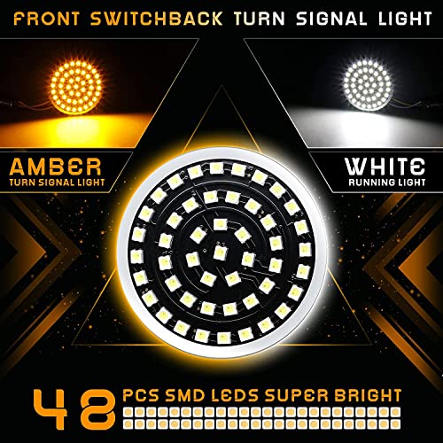 Sequential Led Turn Signals, 1157 Front + 1156 Rear Blinkers with Smoked Lens Compatible with Harley Sportster Softail Street Glide Road King Cruiser Turing - color: Sequential Light & Smoked Lens
