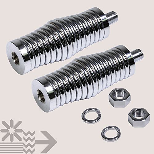 True MODS 2pc Heavy-Duty LED Whip Light Flag Spring Mount Mounting Base [Chrome-Finish] [Quick Release] [1/2" 20 Thread] for Offroad UTV ATV SxS Side-by-Side 4 Wheeler Polaris RZR Can-Am Maverick X3 - color: Chrome, size: 2pc, style: 1/2" - 20 Thread